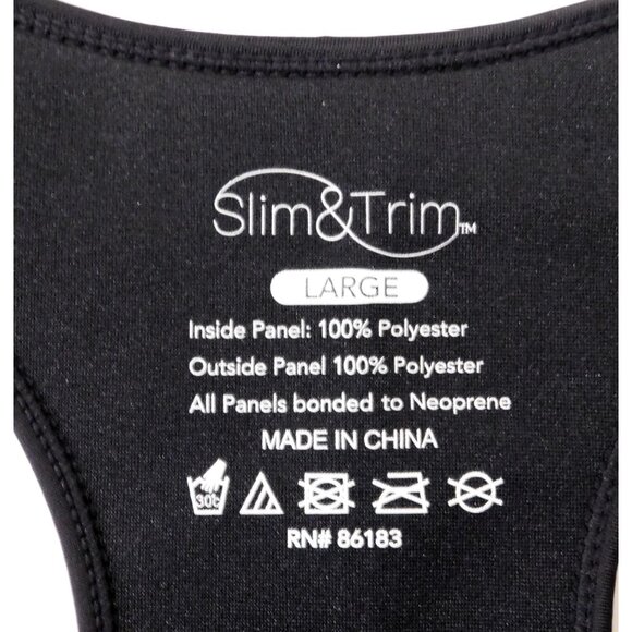Slim & Trim Neoprene Slimming Vest Womens Large Black Full Zipper - Picture 10 of 10